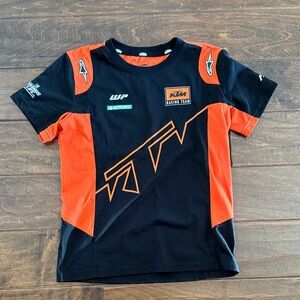 Kids Racing KTM  Team Black and Orange T-Shirt Size 10/12